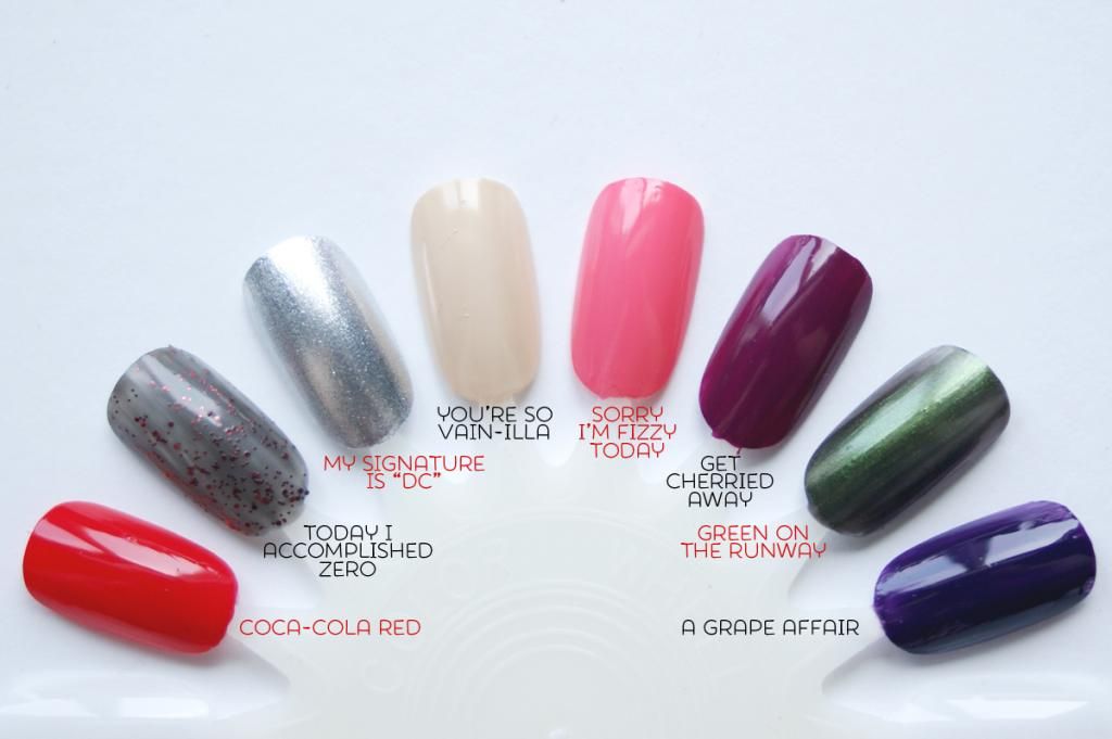 OPI Coca Cola Collection Swatches