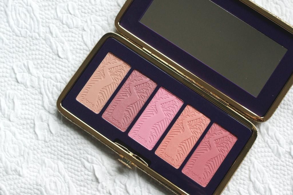 Tarte Pin Up Girl Amazonian Clay 12-Hour Blush Palette photos review swatches
