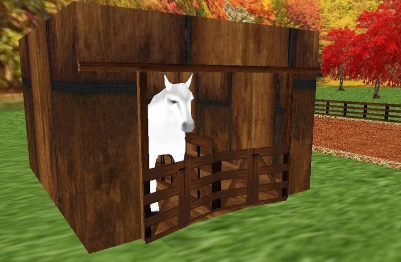 Stable with fence and gates