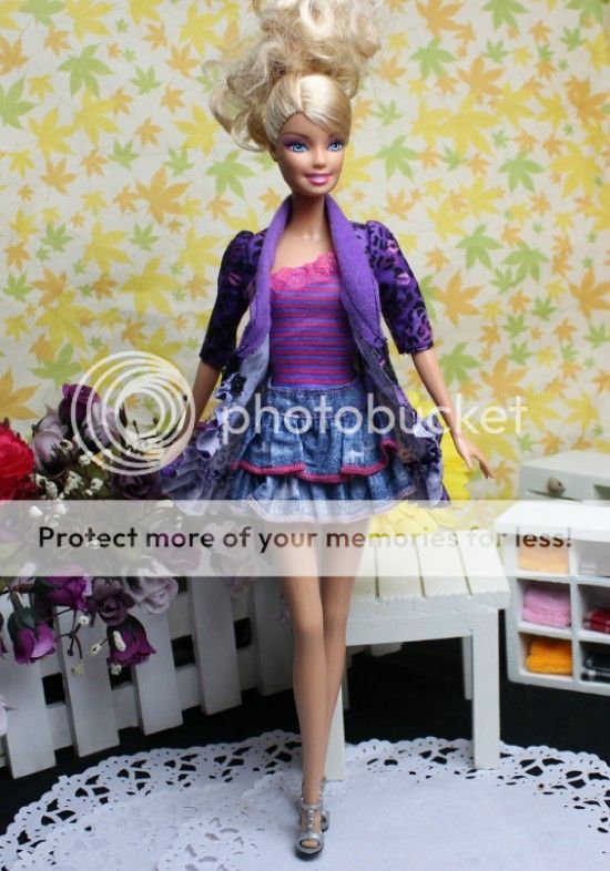 2013 Lovely Handmade Cute Barbies Purple Outfit Clothes Fit Barbie Doll A277
